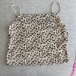 animal print spaghetti strap top miss valley loose fit short length